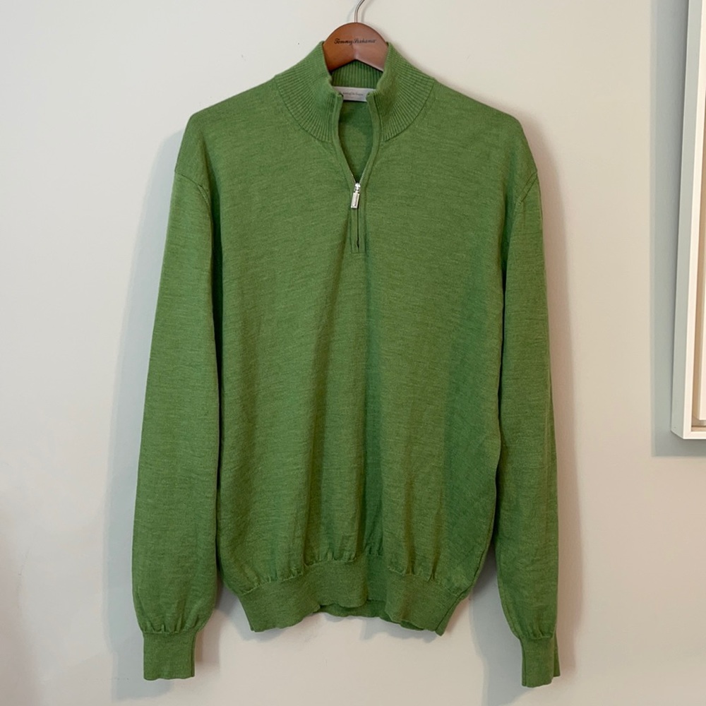 Ermenegildo Zegna Green quarter zip sweater